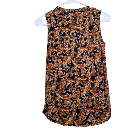 DNA Collective Blouse Women's Medium V-Neck Sleeveless Sheer Tank Top Printed - Picture 5 of 9